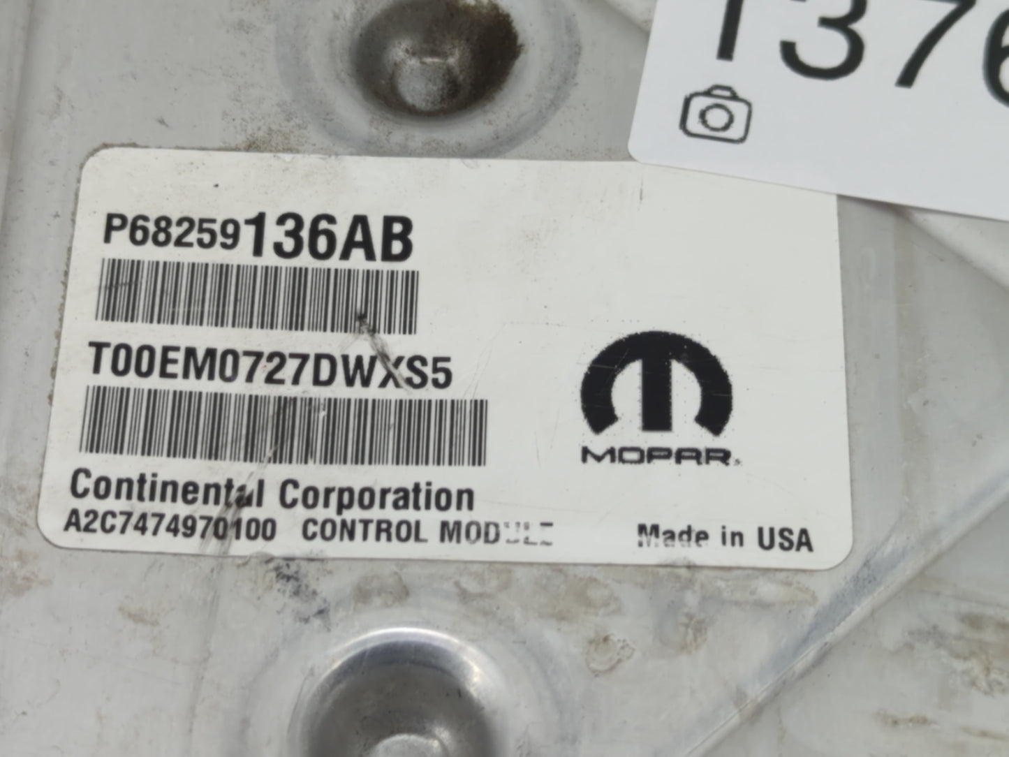 2016-2018 Jeep Wrangler PCM Engine Control Computer ECU ECM PCU OEM P/N:P68317073AC P68259136AB Fits Fits 2016 2017 2018 OEM