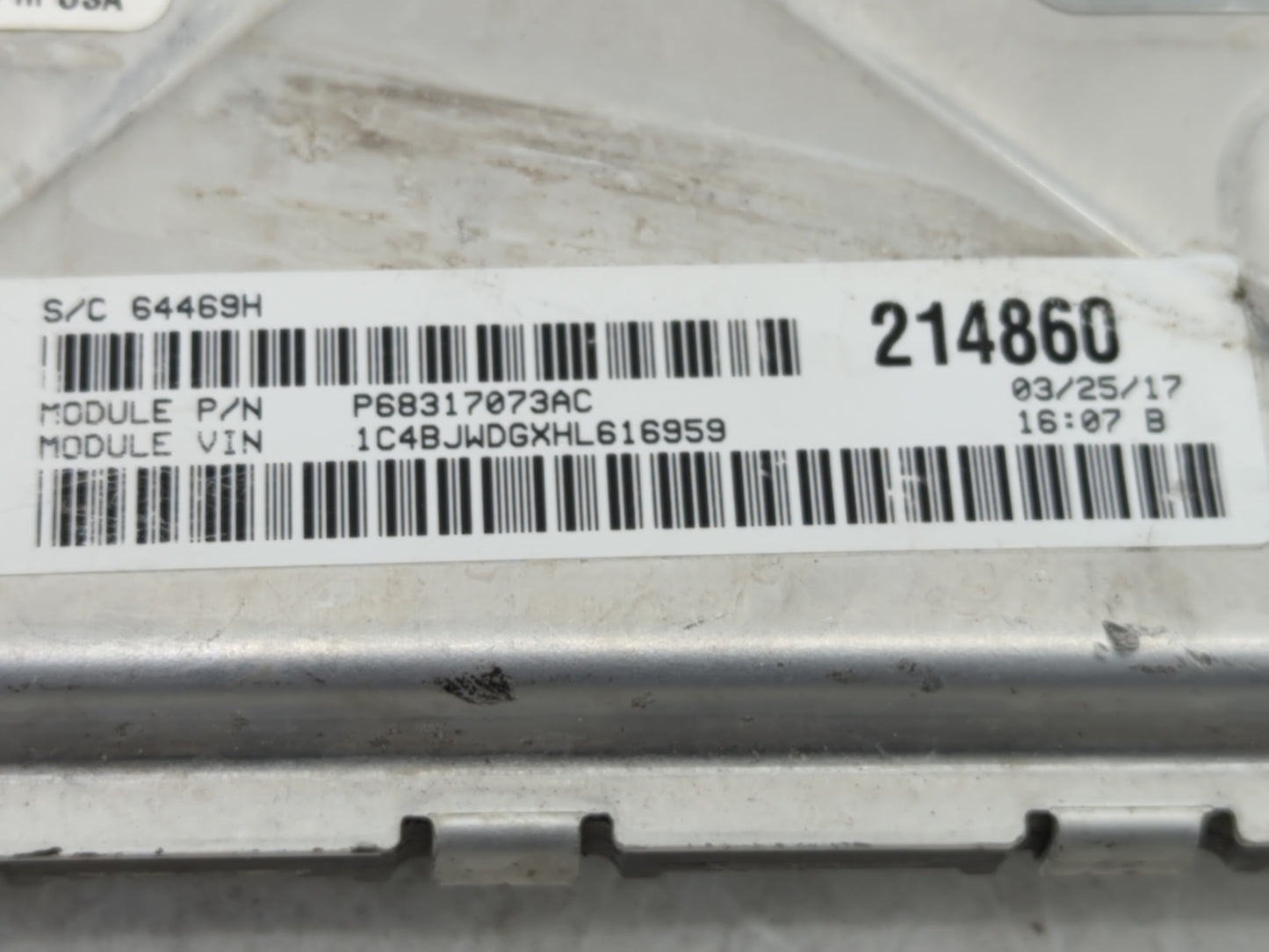 2016-2018 Jeep Wrangler PCM Engine Control Computer ECU ECM PCU OEM P/N:P68317073AC P68259136AB Fits Fits 2016 2017 2018 OEM