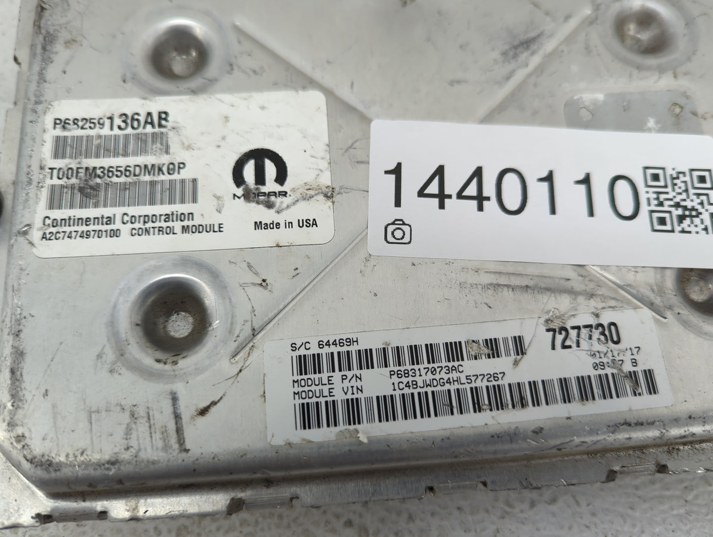 2016-2018 Jeep Wrangler PCM Engine Control Computer ECU ECM PCU OEM P/N:P68259136AB P68317078AC Fits Fits 2016 2017 2018 OEM