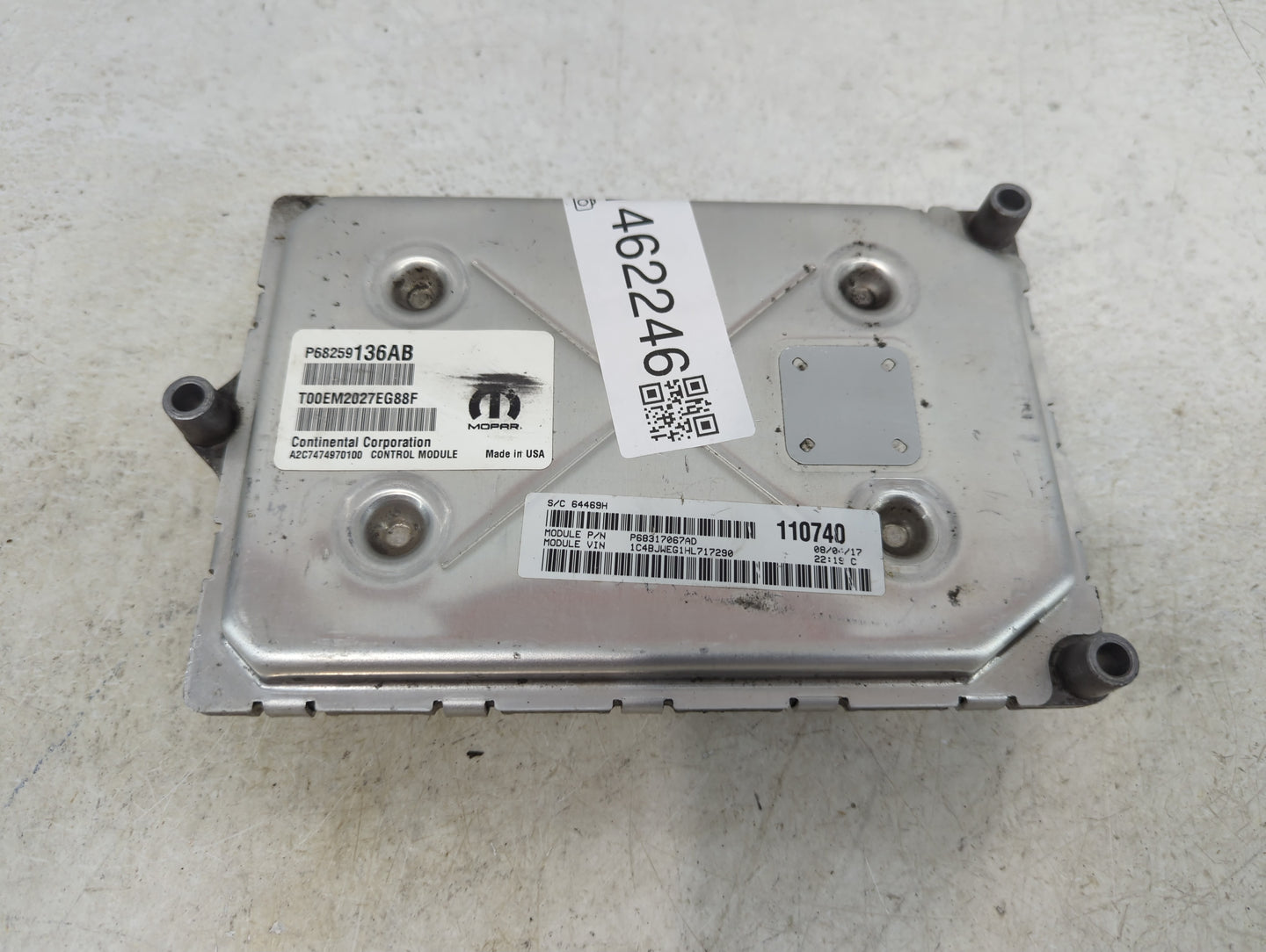 2016-2018 Jeep Wrangler PCM Engine Control Computer ECU ECM PCU OEM P/N:P68259136AB P68317067AD Fits Fits 2016 2017 2018 OEM