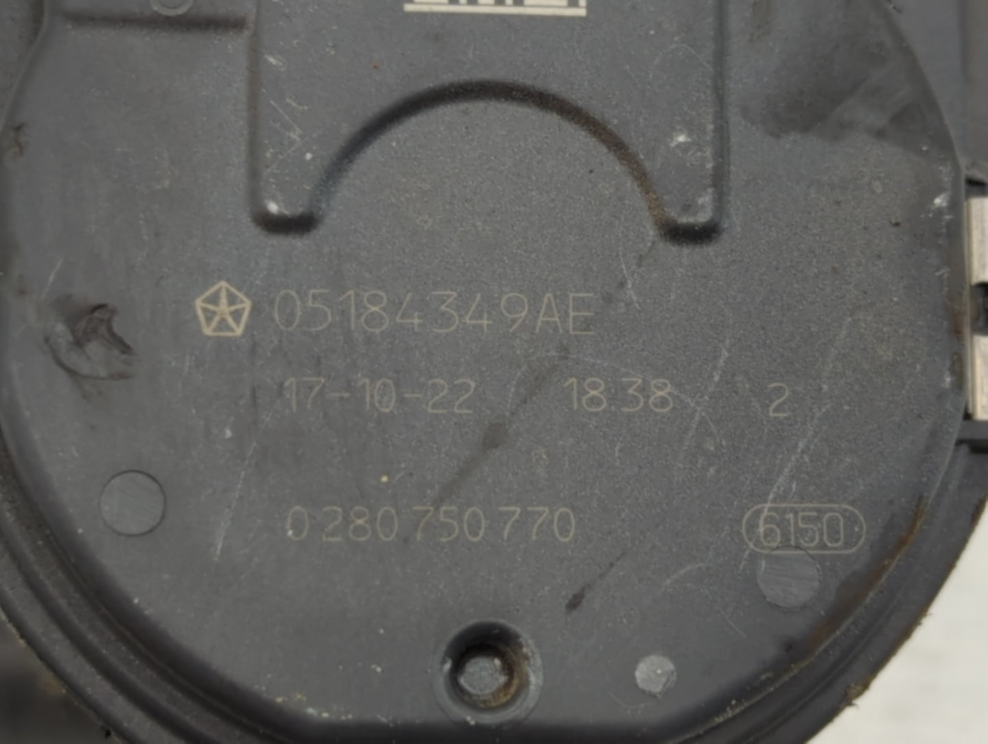 2012-2018 Jeep Wrangler Throttle Body P/N:0 280 750 770 05184349AE Fits OEM Used Auto Parts - Oemusedautoparts1.com