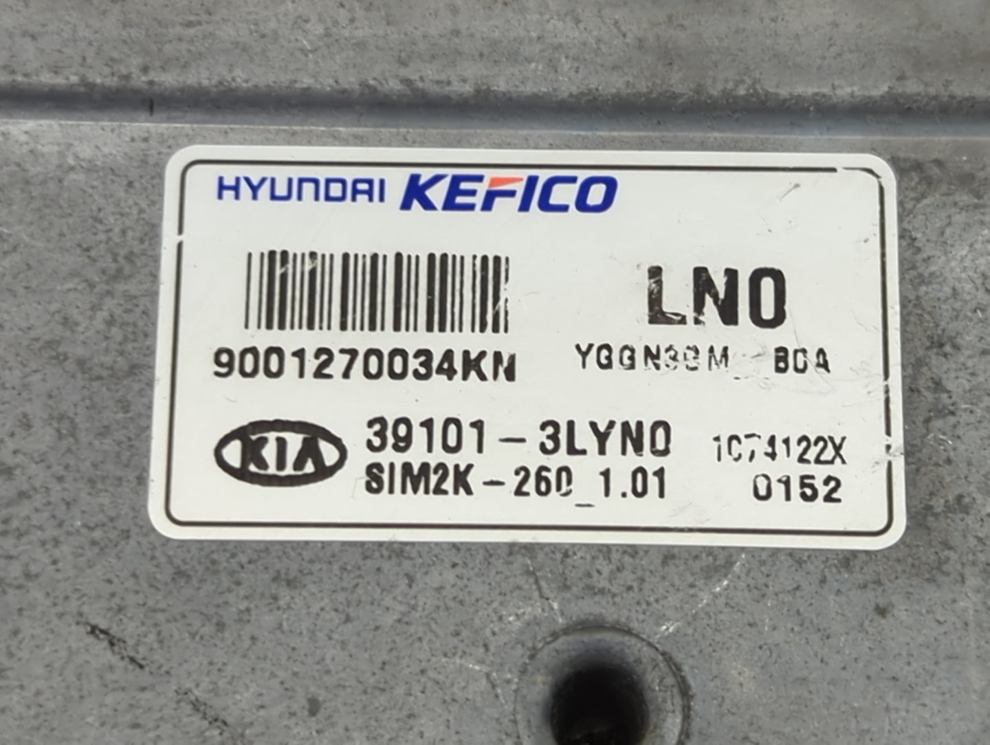 2017-2019 Kia Cadenza PCM Engine Control Computer ECU ECM PCU OEM P/N:39101-3LYN0 9001270034KN, SIM2K-260 Fits Fits 2017 201