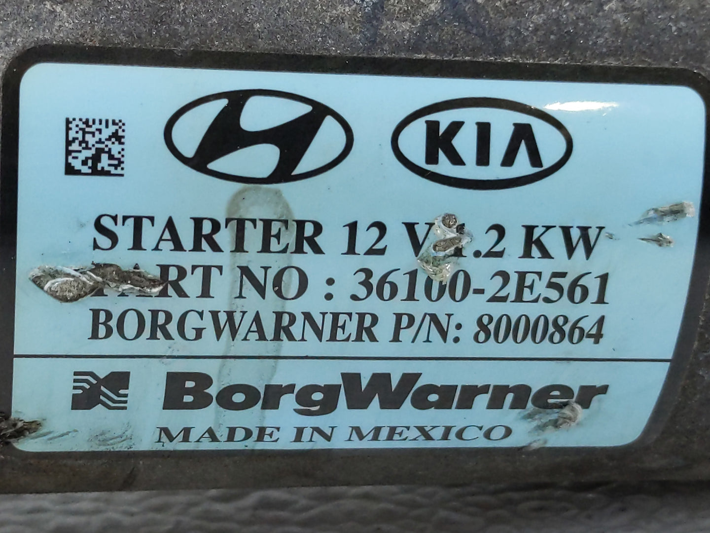 2014-2022 Kia Forte Car Starter Motor Solenoid OEM P/N:36100-2E561 Fits OEM Used Auto Parts - Oemusedautoparts1.com