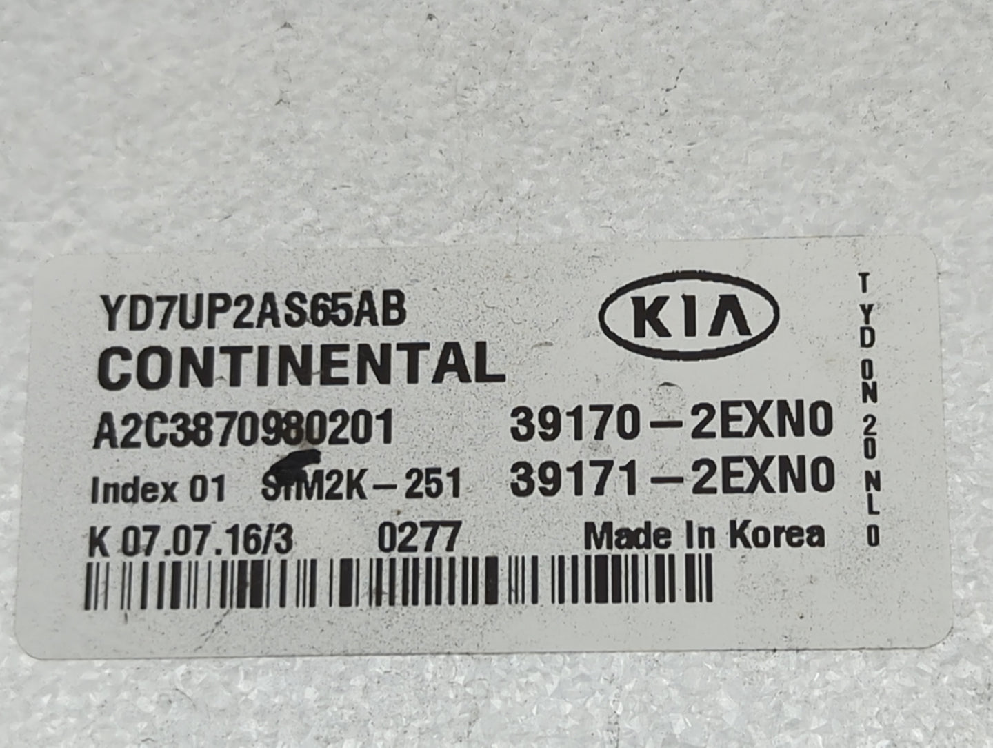 2017-2018 Kia Forte PCM Engine Control Computer ECU ECM PCU OEM P/N:YD7UP2AS65AB A2C3870980201, 39170-2EXN0 Fits Fits 2017 2
