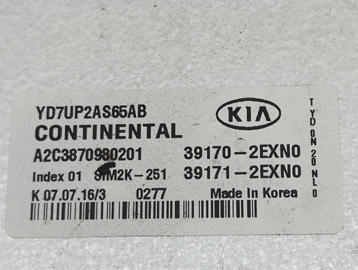 2017-2018 Kia Forte PCM Engine Control Computer ECU ECM PCU OEM P/N:YD7UP2AS65AB A2C3870980201, 39170-2EXN0 Fits Fits 2017 2