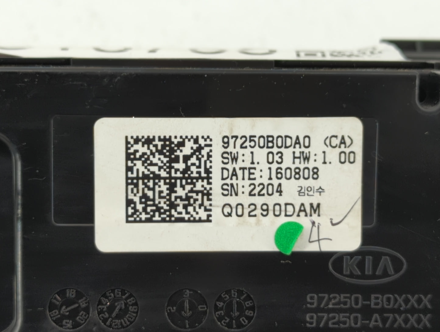 2017-2018 Kia Forte Climate Control Module Temperature AC/Heater Replacement P/N:97250B0DA0 Fits Fits 2017 2018 OEM Used Aut