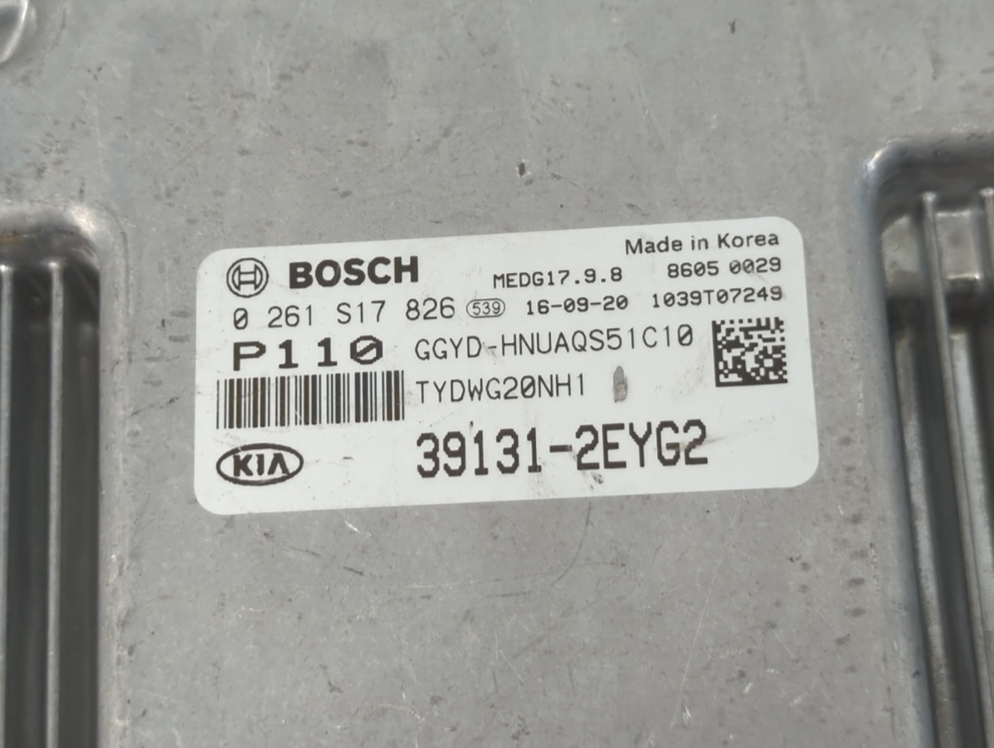 2017-2018 Kia Forte PCM Engine Control Computer ECU ECM PCU OEM P/N:0 261 S17 826 Fits Fits 2017 2018 OEM Used Auto Parts - 