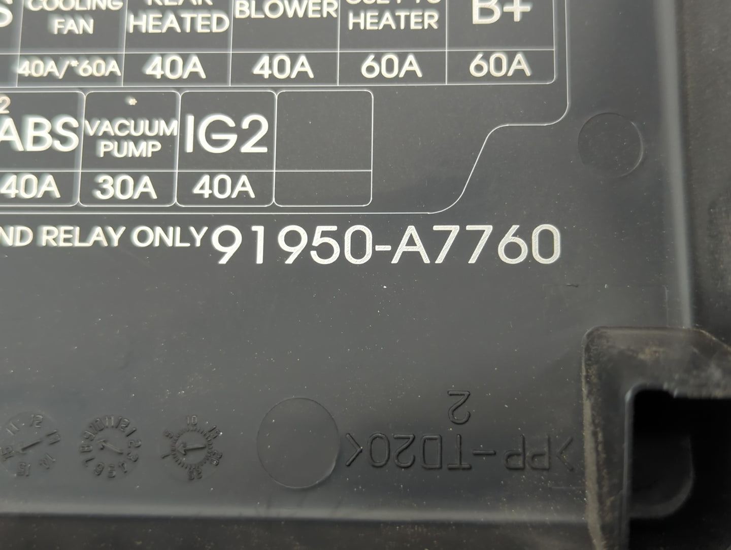 2017-2018 Kia Forte Fusebox Fuse Box Panel Relay Module P/N:91950-A7760 Fits Fits 2017 2018 OEM Used Auto Parts - Oemusedaut