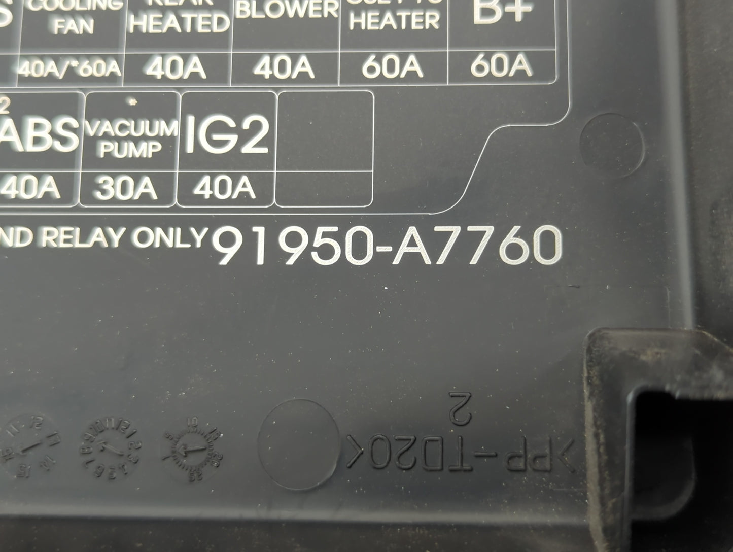 2017-2018 Kia Forte Fusebox Fuse Box Panel Relay Module P/N:91950-A7760 Fits Fits 2017 2018 OEM Used Auto Parts - Oemusedaut