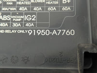 2017-2018 Kia Forte Fusebox Fuse Box Panel Relay Module P/N:91950-A7760 Fits Fits 2017 2018 OEM Used Auto Parts - Oemusedaut