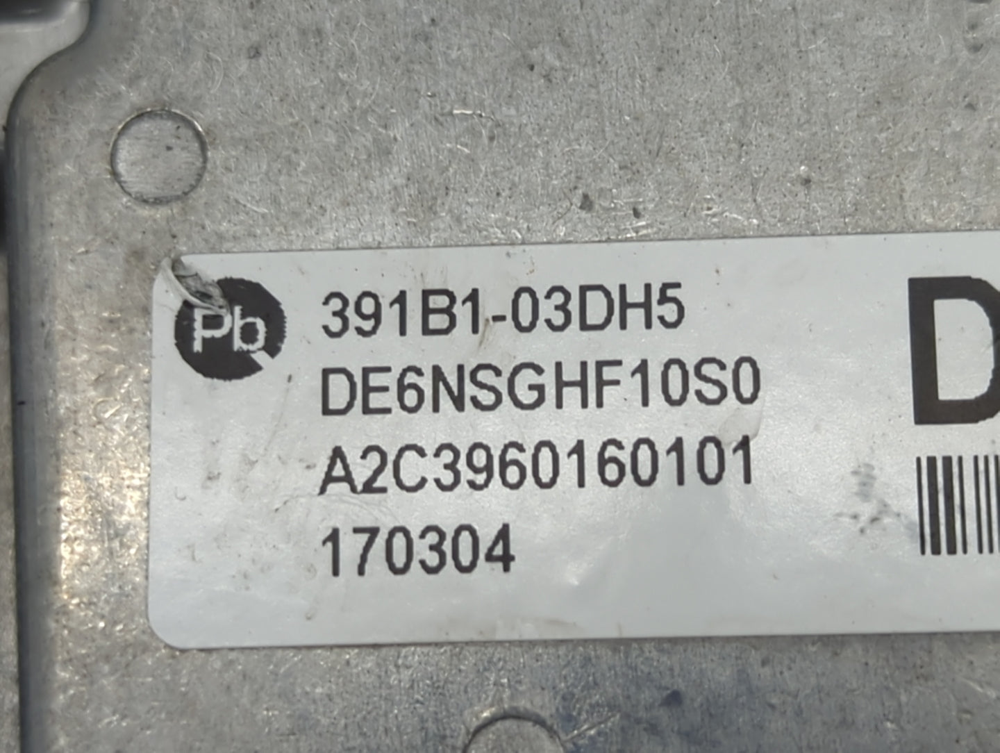 2017 Kia Niro PCM Engine Control Computer ECU ECM PCU OEM P/N:391B1-03DH5 DE6NSGHF10S0, A2C3960160101 Fits OEM Used Auto Par