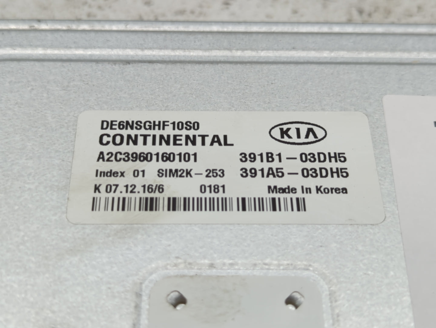 2017 Kia Niro PCM Engine Control Computer ECU ECM PCU OEM P/N:391A5-03DH5 391B1-03DH5 Fits OEM Used Auto Parts - Oemusedauto