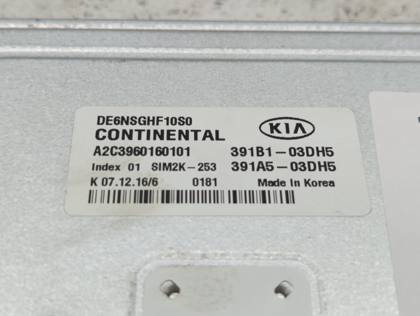 2017 Kia Niro PCM Engine Control Computer ECU ECM PCU OEM P/N:391A5-03DH5 391B1-03DH5 Fits OEM Used Auto Parts - Oemusedauto