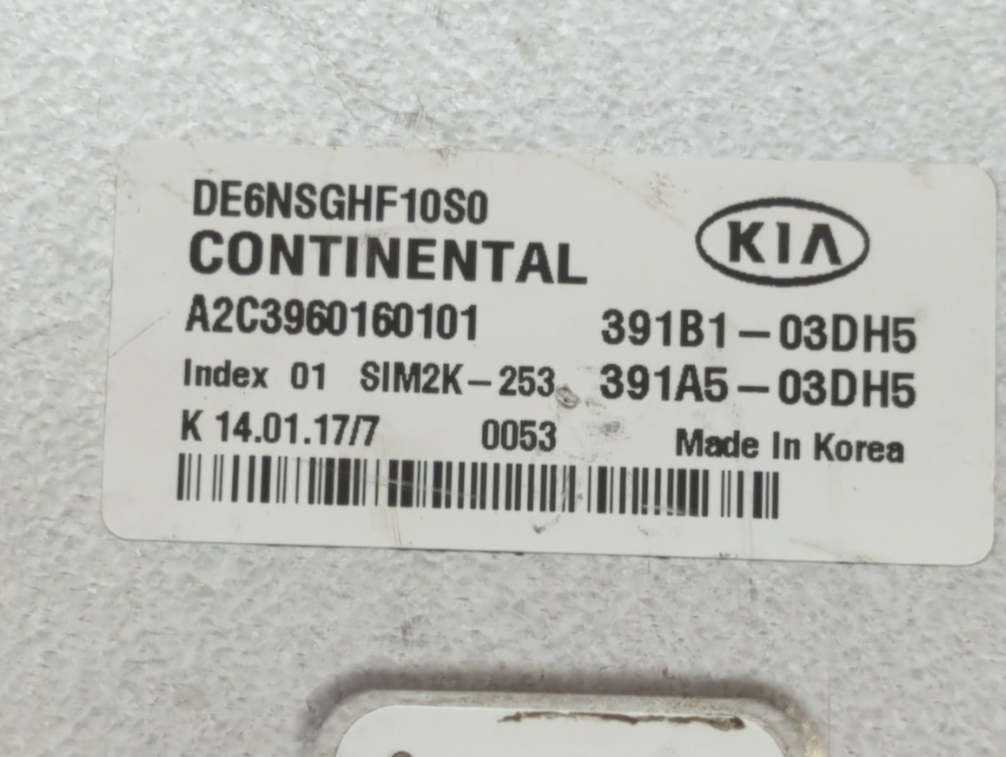 2017 Kia Niro PCM Engine Control Computer ECU ECM PCU OEM P/N:391A5-03DH5 391B1-03DH5 Fits OEM Used Auto Parts - Oemusedauto