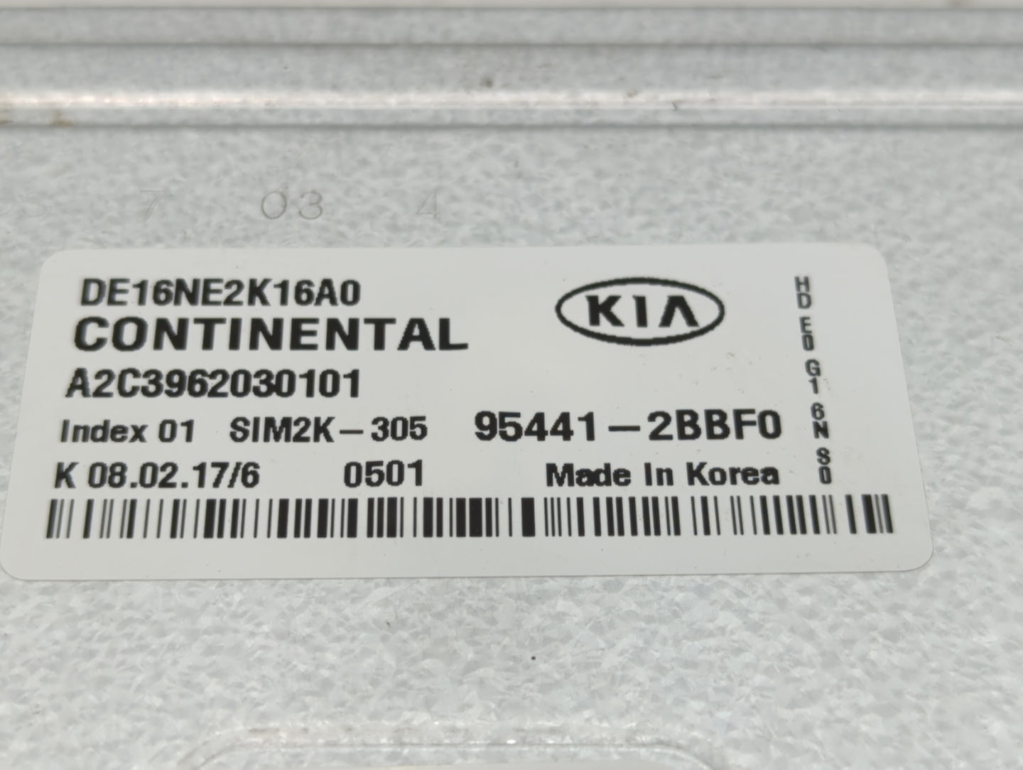2017 Kia Niro PCM Engine Control Computer ECU ECM PCU OEM P/N:95441-2BBF0 391A5-03DH5, 391B1-03DH5 Fits OEM Used Auto Parts 