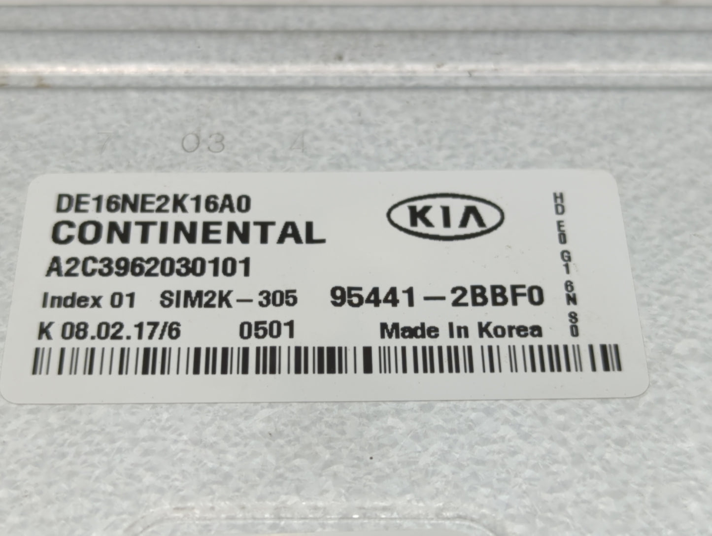 2017 Kia Niro PCM Engine Control Computer ECU ECM PCU OEM P/N:95441-2BBF0 391A5-03DH5, 391B1-03DH5 Fits OEM Used Auto Parts 