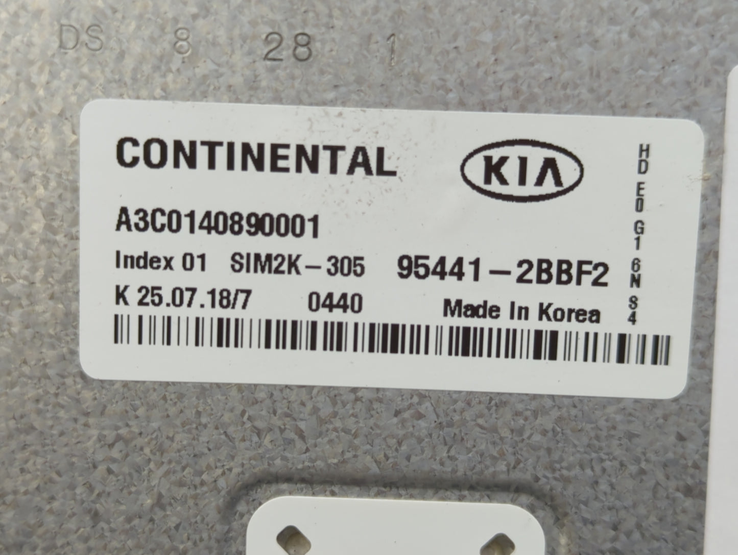 2017 Kia Niro PCM Engine Control Computer ECU ECM PCU OEM P/N:95441-2BBF2 Fits OEM Used Auto Parts - Oemusedautoparts1.com