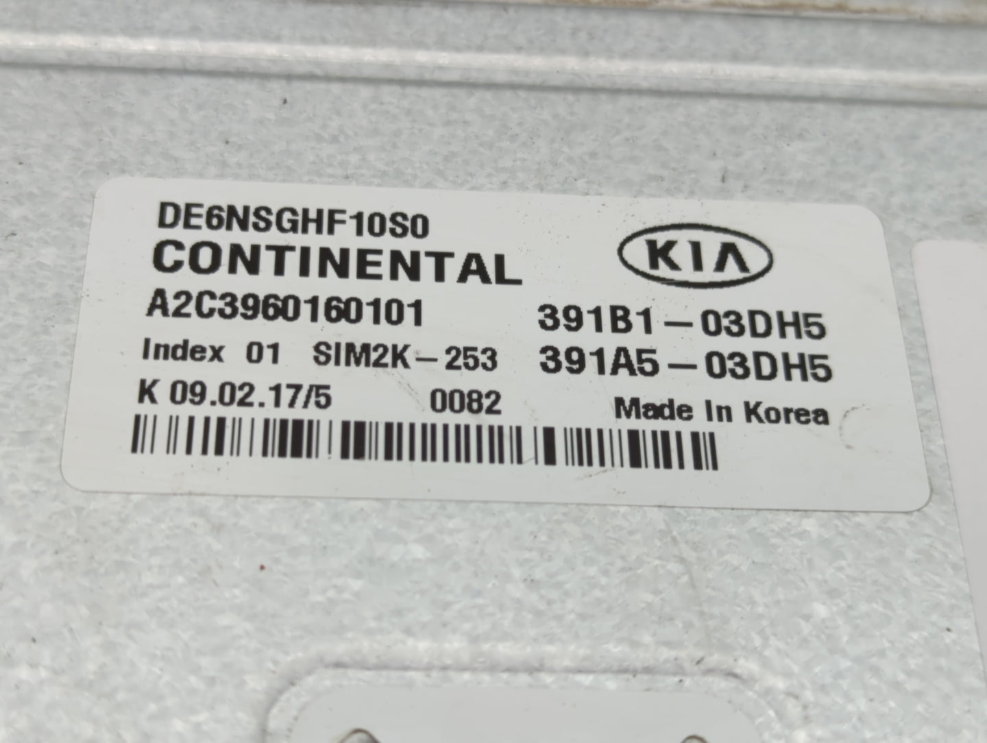 2017 Kia Niro PCM Engine Control Computer ECU ECM PCU OEM P/N:391B1-03DH5 95441-2BBF2 Fits OEM Used Auto Parts - Oemusedauto