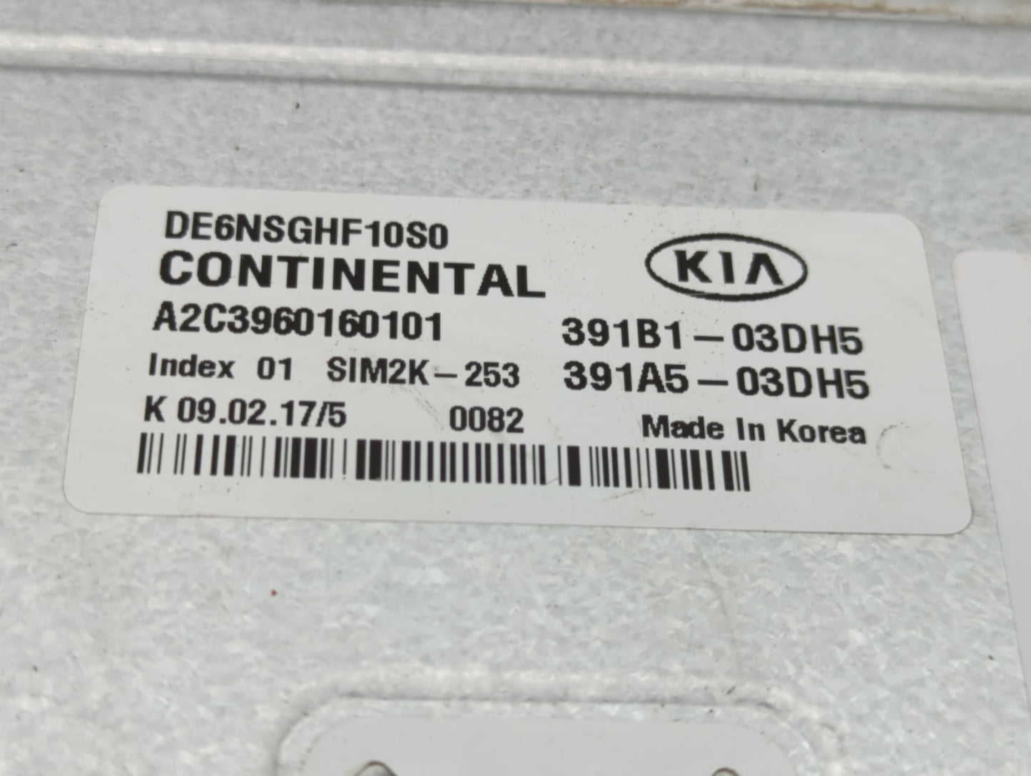 2017 Kia Niro PCM Engine Control Computer ECU ECM PCU OEM P/N:391B1-03DH5 95441-2BBF2 Fits OEM Used Auto Parts - Oemusedauto