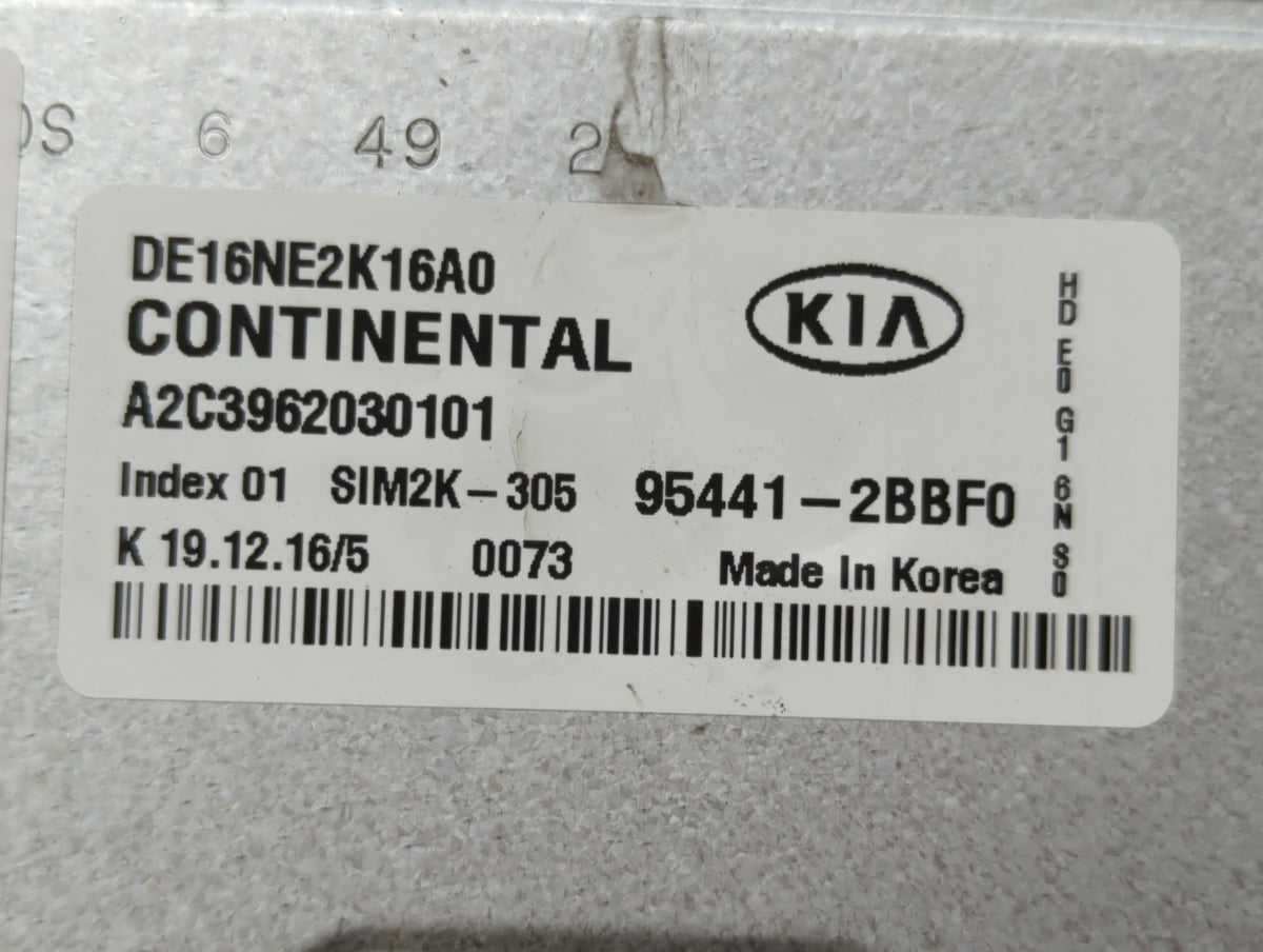 2017 Kia Niro PCM Engine Control Computer ECU ECM PCU OEM P/N:95441-2BBF0 391B1-03DH5 OEM Used Auto Parts - Oemusedautoparts