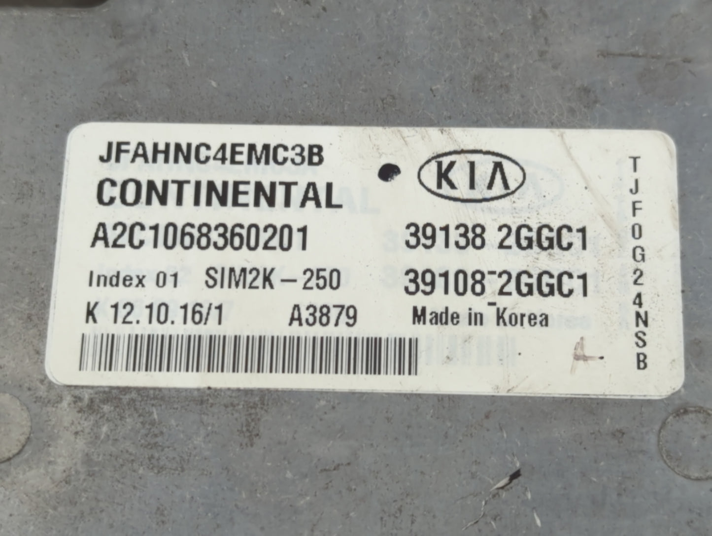 2016-2018 Kia Optima PCM Engine Control Computer ECU ECM PCU OEM P/N:39138 2GGC1 Fits Fits 2016 2017 2018 OEM Used Auto Part