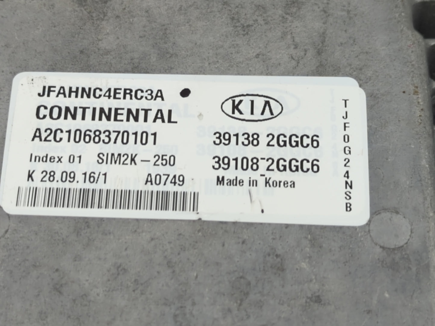 2016-2018 Kia Optima PCM Engine Control Computer ECU ECM PCU OEM P/N:39108 2GGC6 39138 2GGC6 Fits Fits 2016 2017 2018 OEM Us