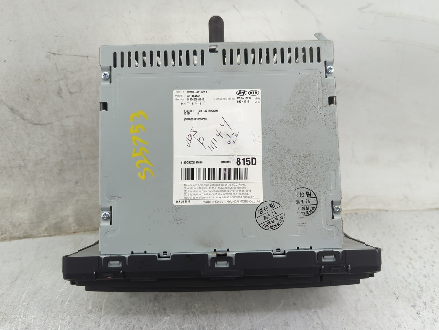 2017-2018 Kia Optima Radio AM FM Cd Player Receiver Replacement P/N:96180-A8150WK AC1A0A8AN, TQ8-AC1A2D5AN Fits Fits 2017 20