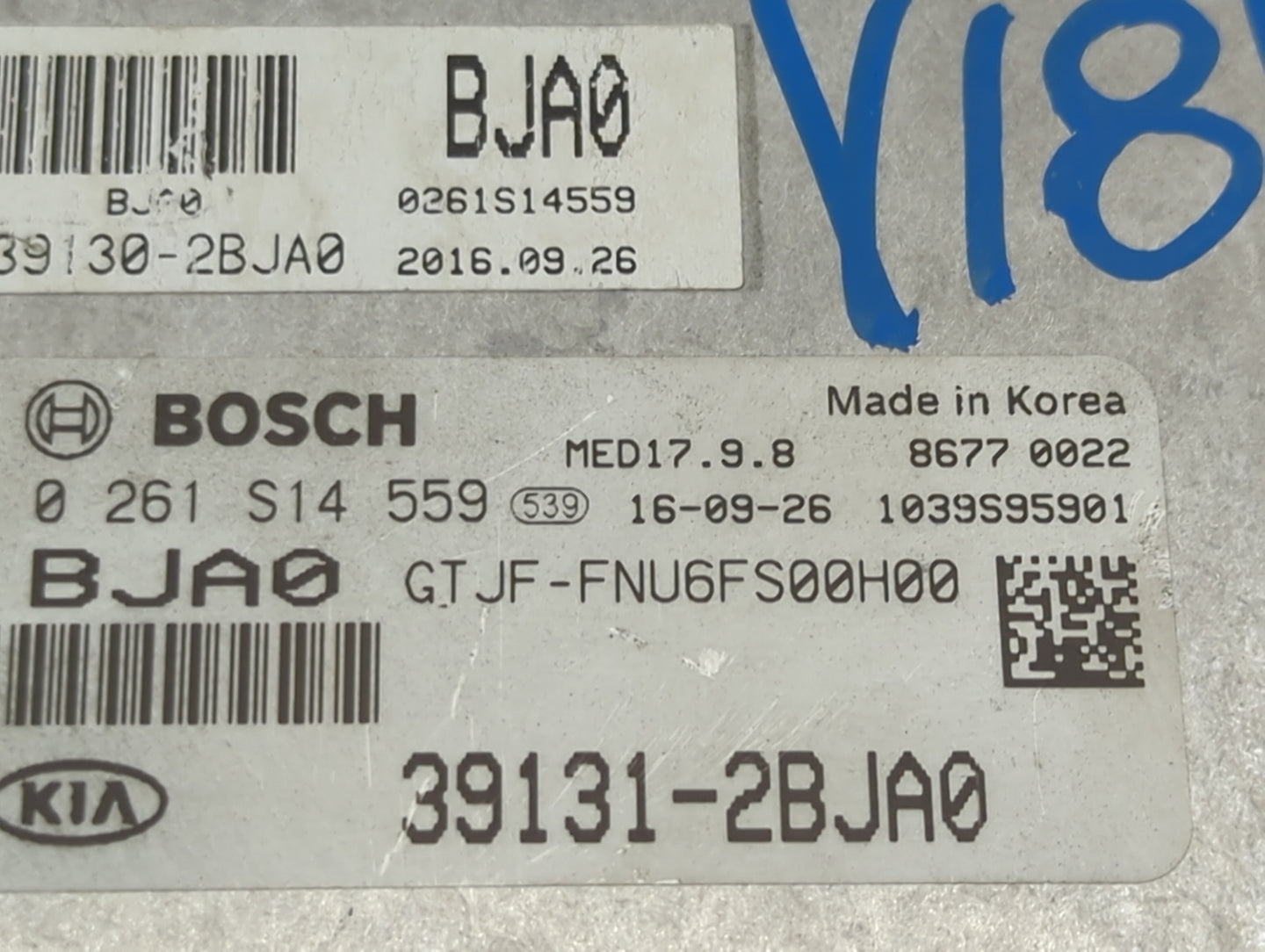 2016-2018 Kia Optima PCM Engine Control Computer ECU ECM PCU OEM P/N:39131-2BJA0 39130-2BJA0, 0261S14559 Fits Fits 2016 2017