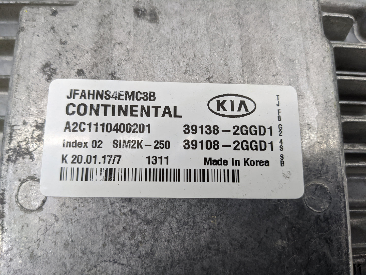 2017 Kia Optima PCM Engine Control Computer ECU ECM PCU OEM P/N:39138-2GGD1 39108-2GGD1, A2C1110400201, SIM2K-250 Fits OEM U