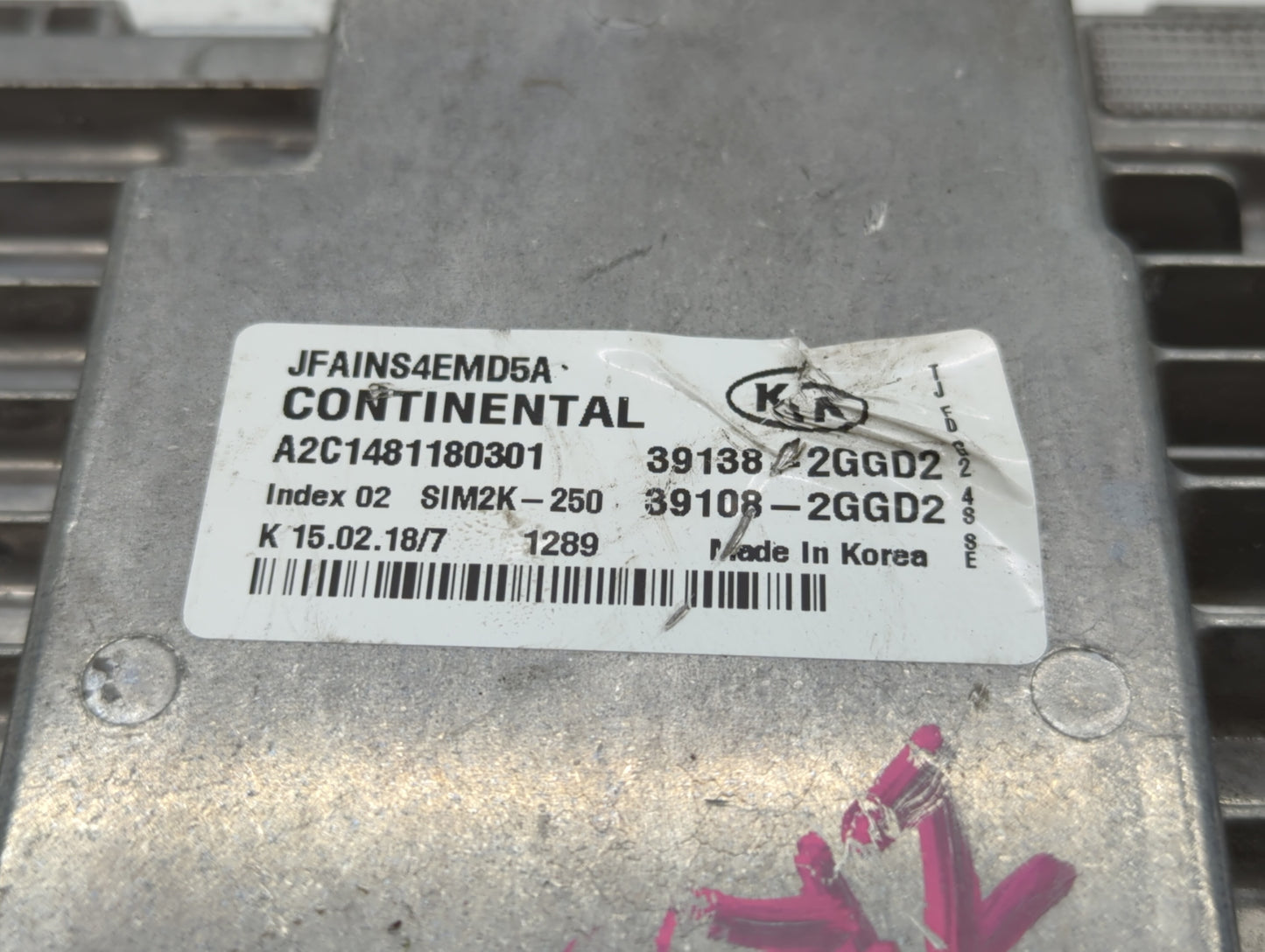 2016-2018 Kia Optima PCM Engine Control Computer ECU ECM PCU OEM P/N:39108-2GGD2 39138-2GGD2, 39108-2GGC2 Fits Fits 2016 201
