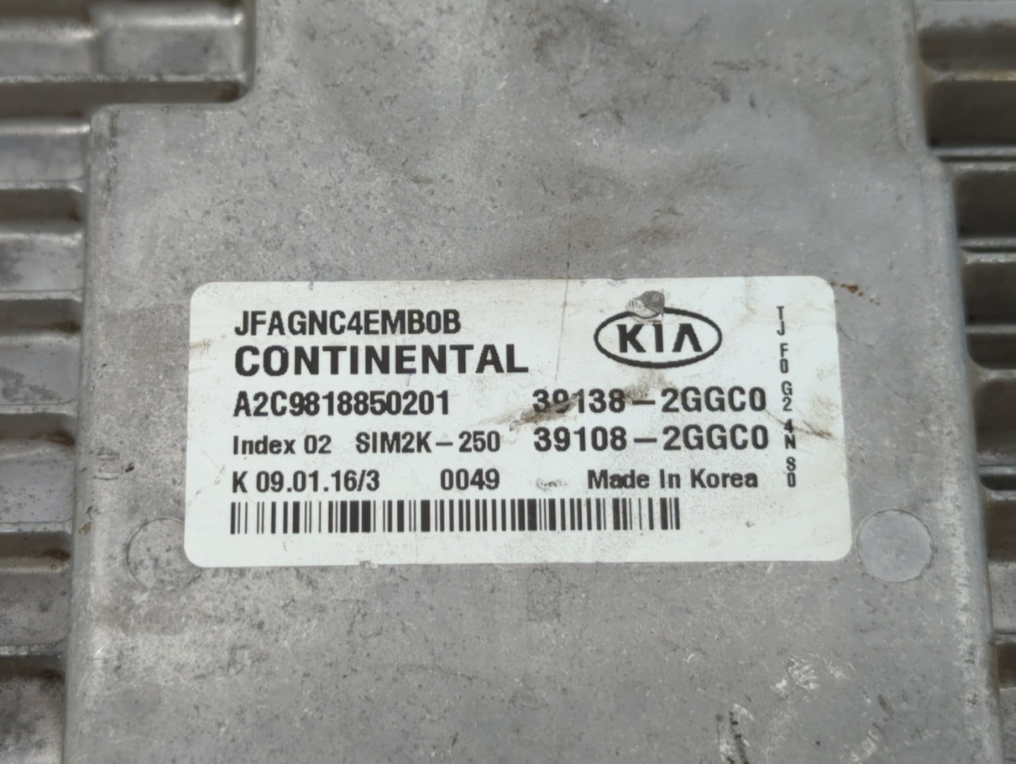 2016-2018 Kia Optima PCM Engine Control Computer ECU ECM PCU OEM P/N:39108-2GGC0 39138-2GGC0, 39108-2GGD2 Fits Fits 2016 201