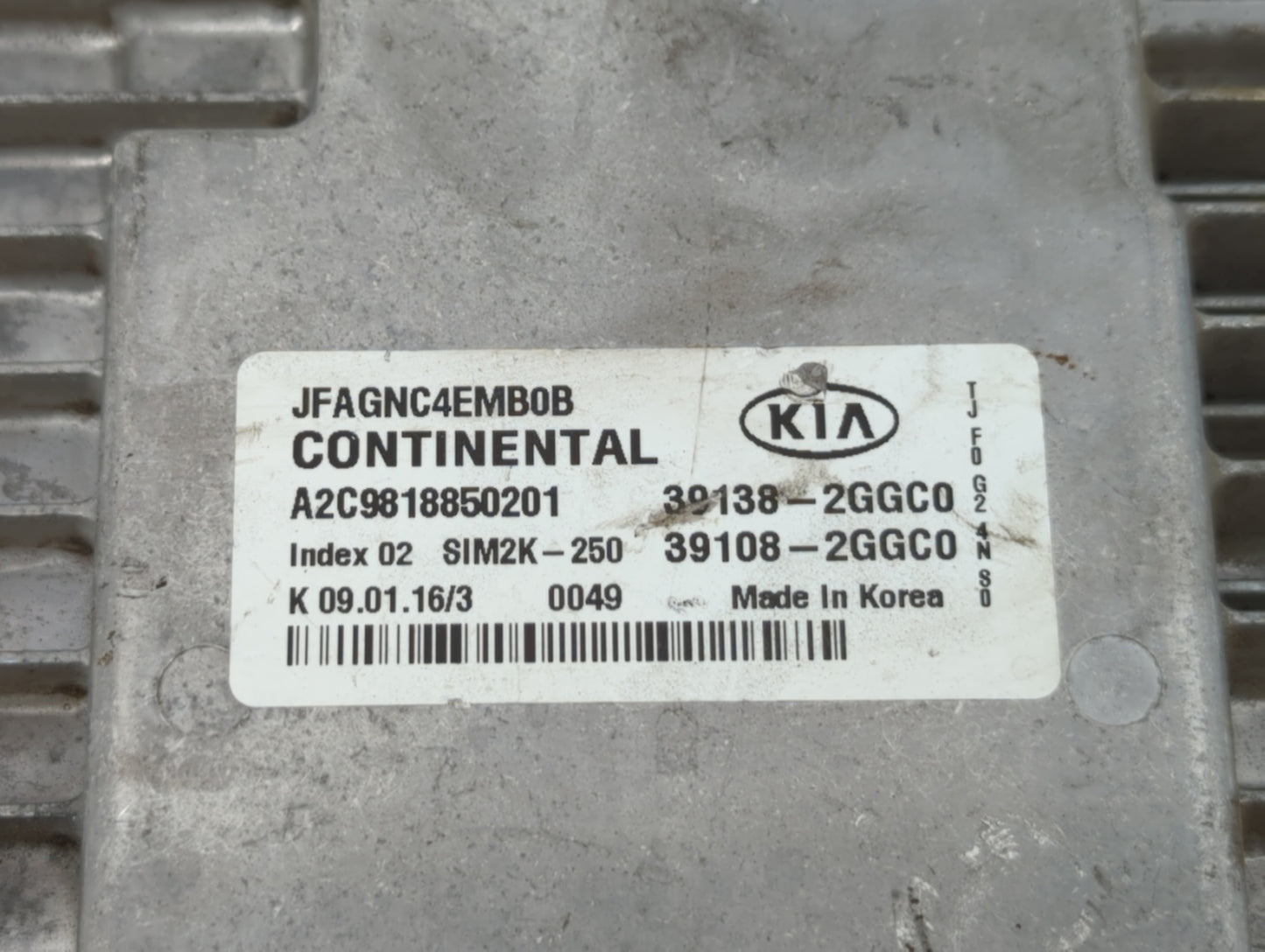 2016-2018 Kia Optima PCM Engine Control Computer ECU ECM PCU OEM P/N:39108-2GGC0 39138-2GGC0, 39108-2GGD2 Fits Fits 2016 201