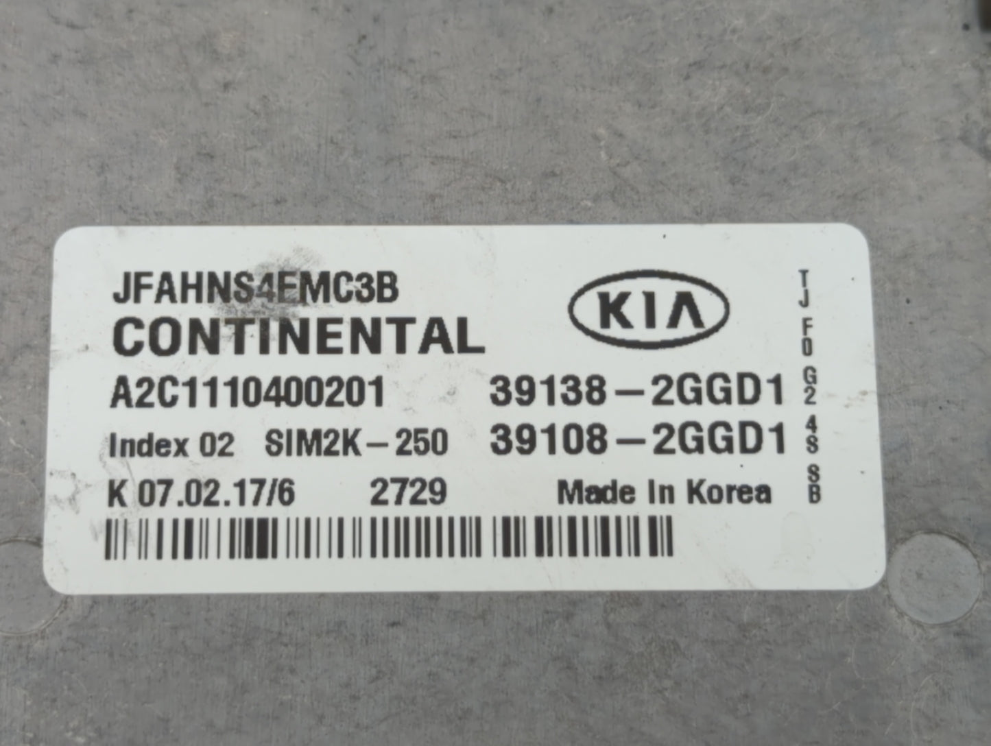 2016-2018 Kia Optima PCM Engine Control Computer ECU ECM PCU OEM P/N:39108-2GGD2 39138-2GGD2, 39138-2GGD0 Fits Fits 2016 201
