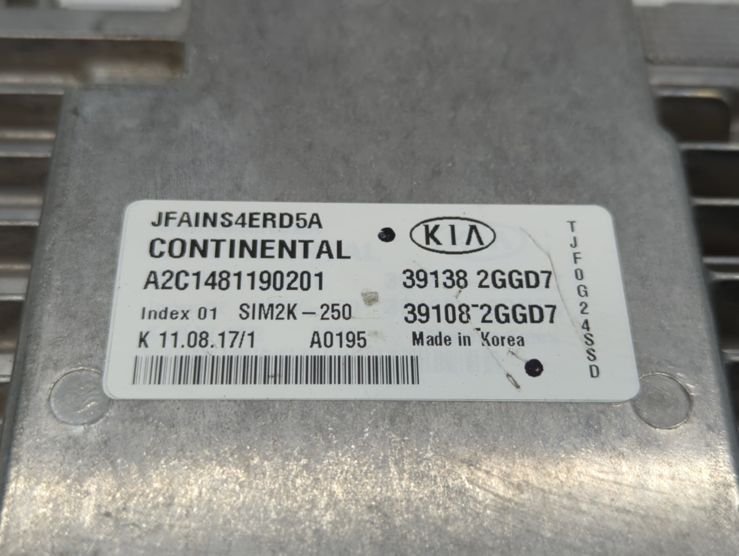 2016-2018 Kia Optima PCM Engine Control Computer ECU ECM PCU OEM P/N:39108-2GGD7 39138-2GGD7, 39108-2GGD5 Fits Fits 2016 201