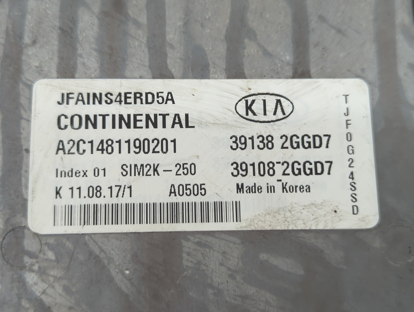 2016-2018 Kia Optima PCM Engine Control Computer ECU ECM PCU OEM P/N:39108-2GGD7 39138-2GGD7, 39108-2GGD5 Fits Fits 2016 201