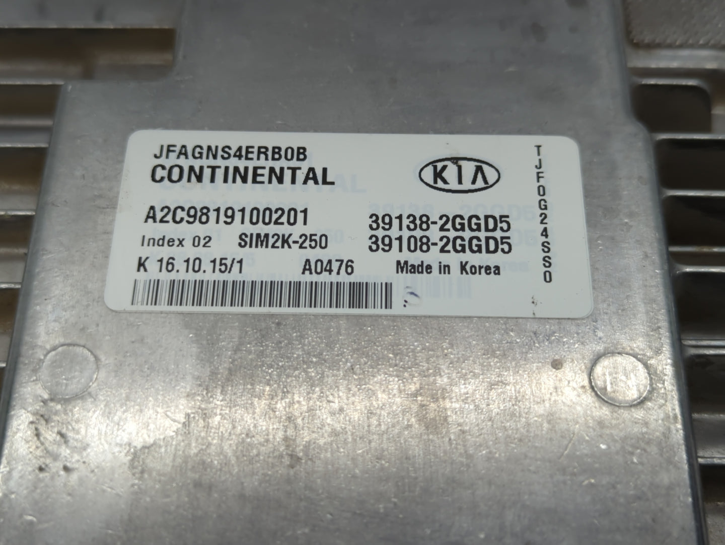 2016-2018 Kia Optima PCM Engine Control Computer ECU ECM PCU OEM P/N:39108-2GGD5 39138-2GGD5, 39108-2GGD7 Fits Fits 2016 201