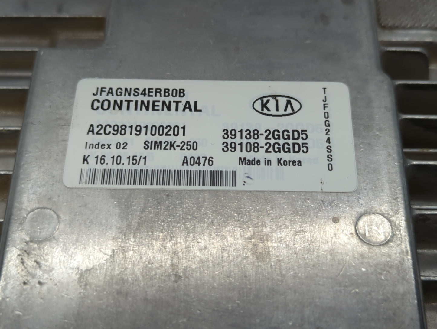 2016-2018 Kia Optima PCM Engine Control Computer ECU ECM PCU OEM P/N:39108-2GGD5 39138-2GGD5, 39108-2GGD7 Fits Fits 2016 201
