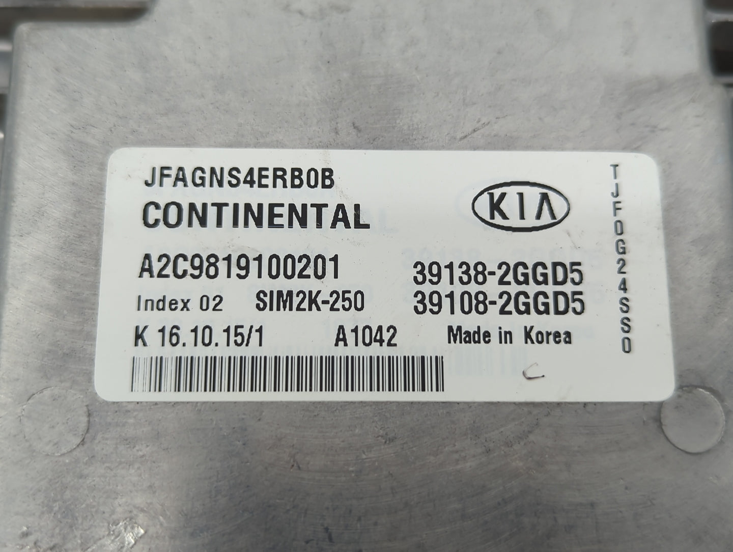 2016-2018 Kia Optima PCM Engine Control Computer ECU ECM PCU OEM P/N:39108-2GGD7 39138-2GGD7, 39108-2GGD5 Fits Fits 2016 201