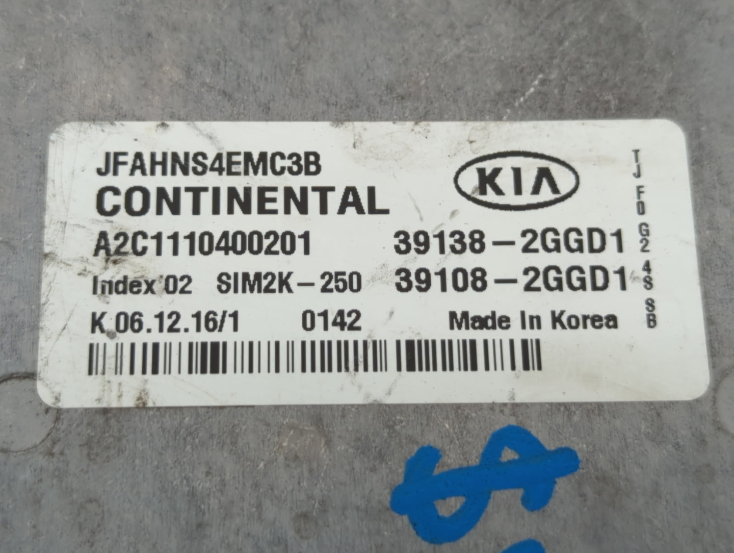 2016-2018 Kia Optima PCM Engine Control Computer ECU ECM PCU OEM P/N:39108-2GGD0 39108-2GGD2, 39138-2GGD2 Fits Fits 2016 201