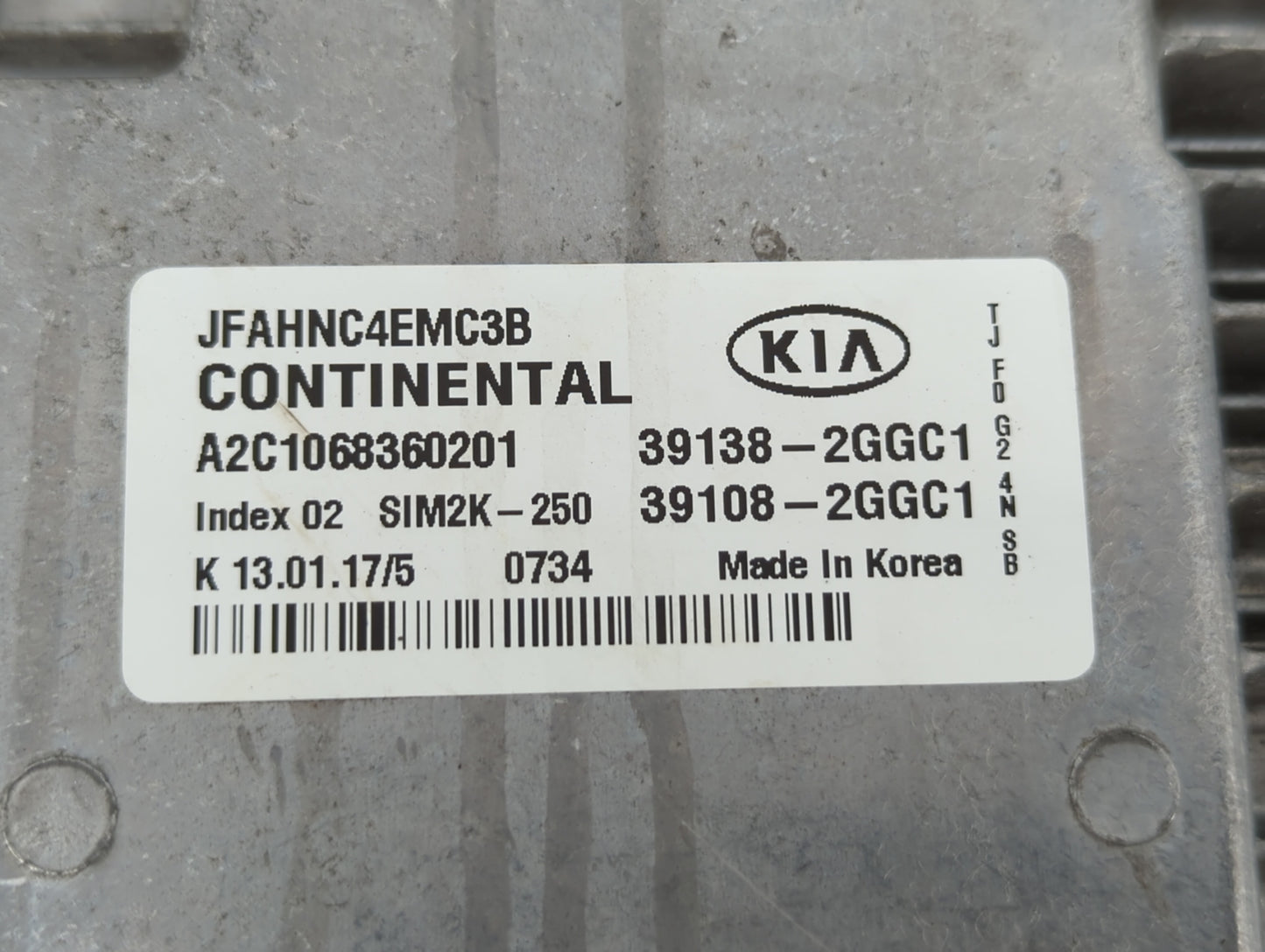 2016-2018 Kia Optima PCM Engine Control Computer ECU ECM PCU OEM P/N:39138-2GGC1 Fits Fits 2016 2017 2018 OEM Used Auto Part