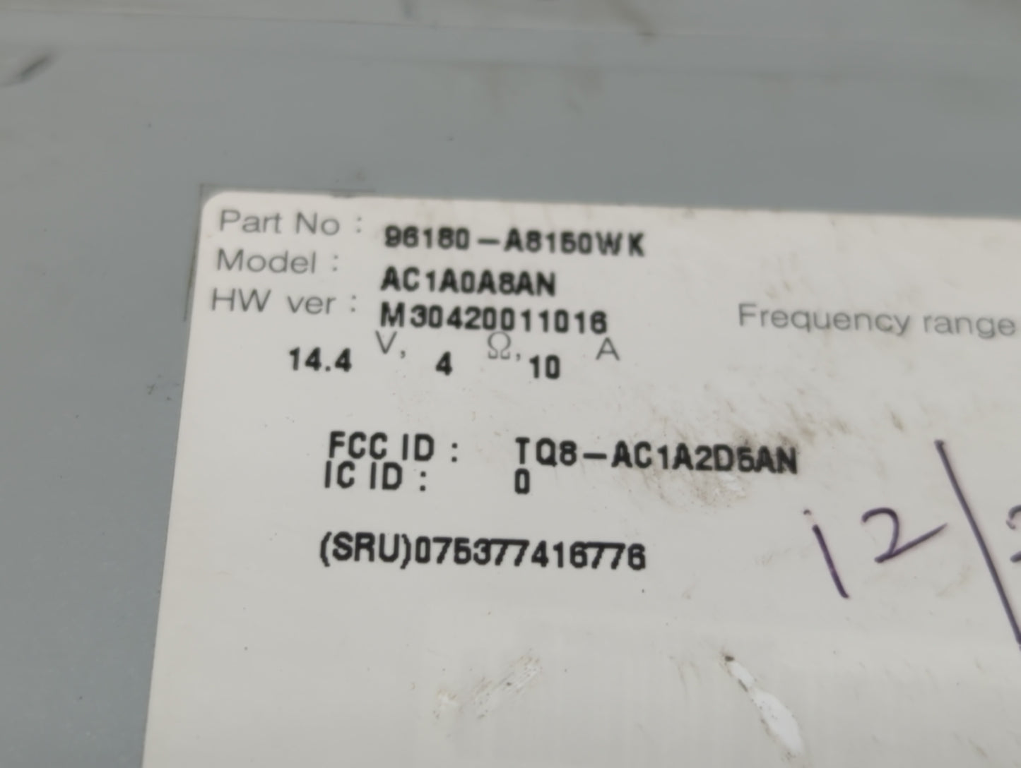 2017-2018 Kia Optima Radio AM FM Cd Player Receiver Replacement P/N:96180-A8150WK 96160-D5150WK Fits Fits 2017 2018 OEM Used