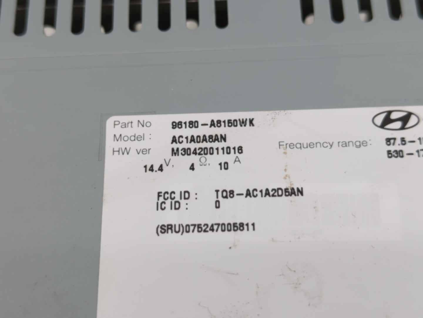 2017-2018 Kia Optima Am Fm Cd Player Radio Receiver - Oemusedautoparts1.com