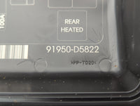 2016-2019 Kia Optima Fusebox Fuse Box Panel Relay Module P/N:91950-D5822 Fits Fits 2016 2017 2018 2019 OEM Used Auto Parts -
