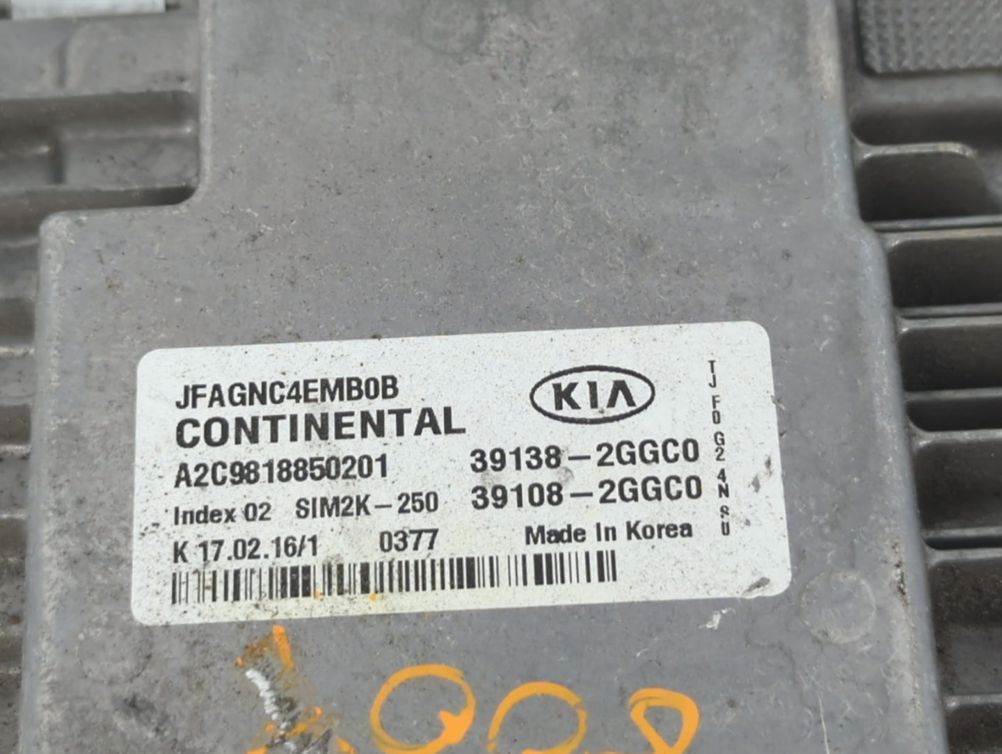 2016-2018 Kia Optima PCM Engine Control Computer ECU ECM PCU OEM P/N:39108-2GGC1 39138-2GGC1 Fits Fits 2016 2017 2018 OEM Us