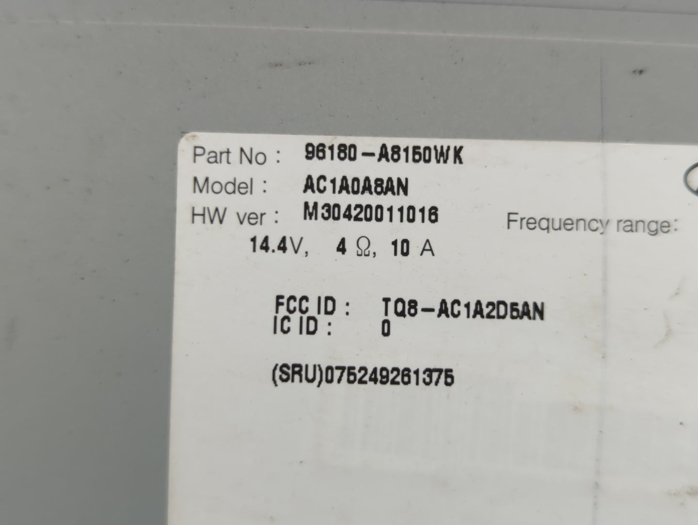 2017-2018 Kia Optima Am Fm Cd Player Radio Receiver - Oemusedautoparts1.com