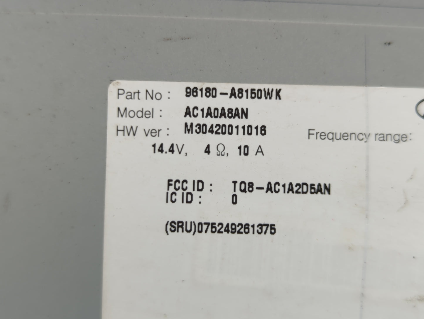 2017-2018 Kia Optima Am Fm Cd Player Radio Receiver - Oemusedautoparts1.com