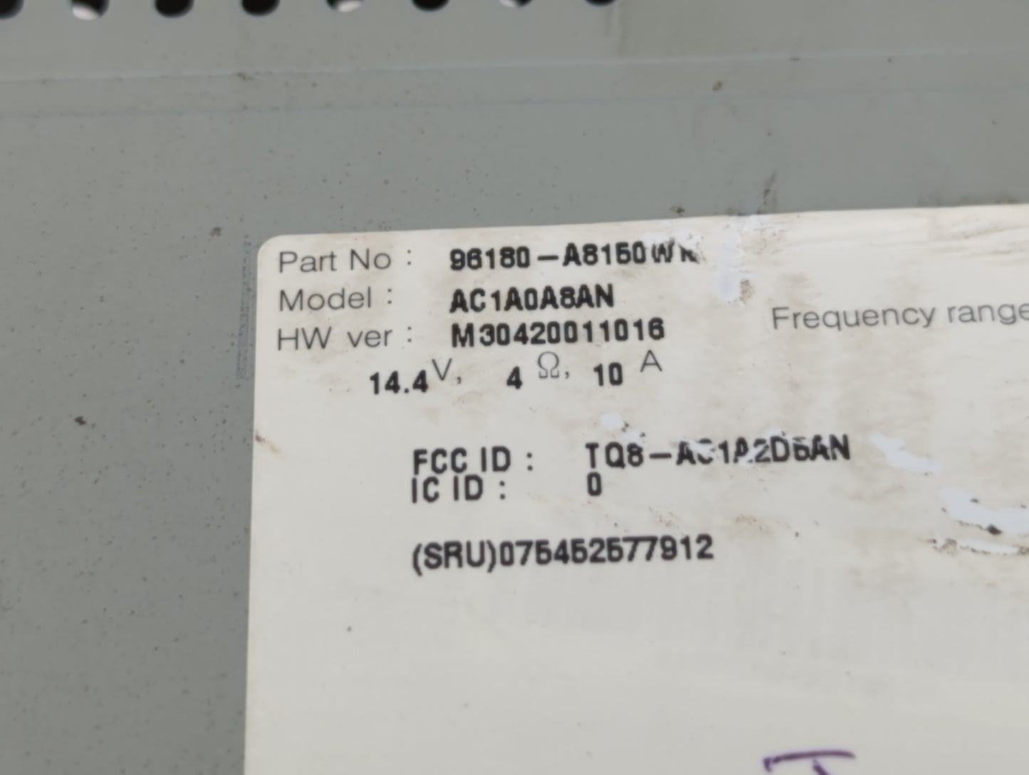 2016-2018 Kia Optima Radio AM FM Cd Player Receiver Replacement P/N:96180-A8150WK Fits Fits 2016 2017 2018 OEM Used Auto Par