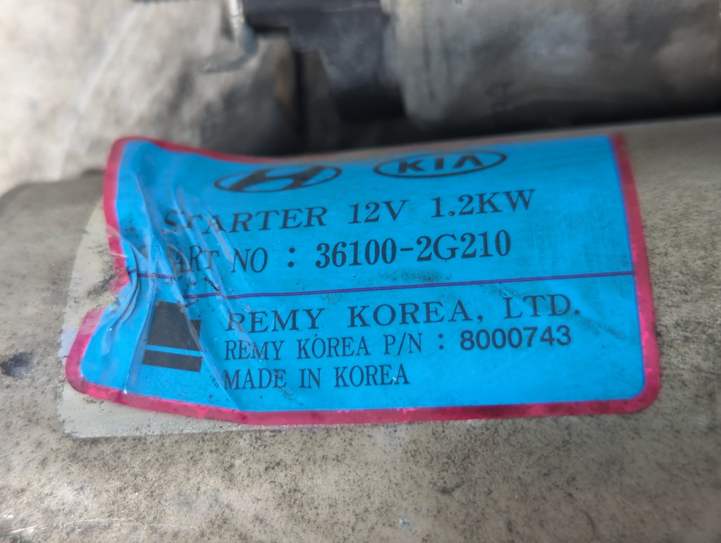 2016-2020 Kia Optima Car Starter Motor Solenoid OEM P/N:36100-2G210 Fits Fits 2015 2016 2017 2018 2019 2020 OEM Used Auto Pa