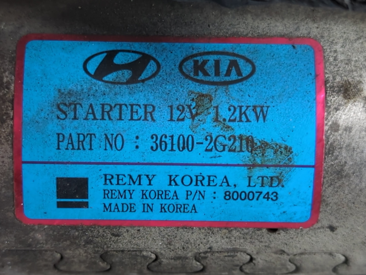 2016-2020 Kia Optima Car Starter Motor Solenoid OEM P/N:36100-2G210 Fits Fits 2015 2016 2017 2018 2019 2020 OEM Used Auto Pa