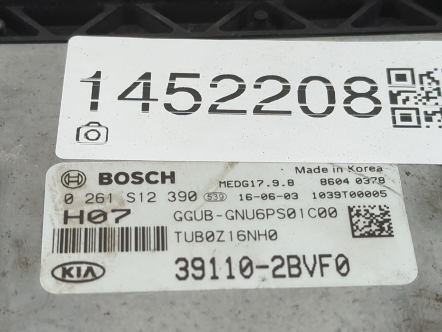 2016-2017 Kia Rio PCM Engine Control Computer ECU ECM PCU OEM P/N:0261S12390 39110-2BVF0 Fits Fits 2016 2017 OEM Used Auto P